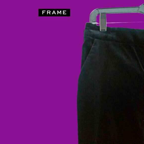 FRAME NEW Old Money Velvet Cropped Slit Flare Leg Pant 10 - Picture 7 of 12